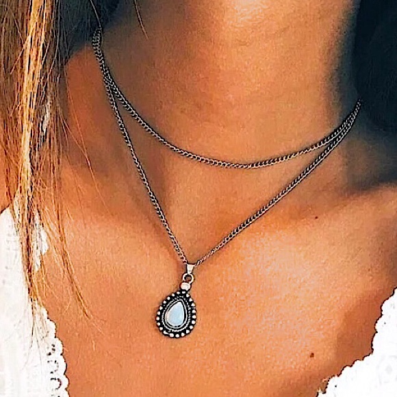 🔴𝟭𝟬/$𝟮𝟱🔴NEW 2 Layered Opal Simple Necklace - Picture 12 of 12